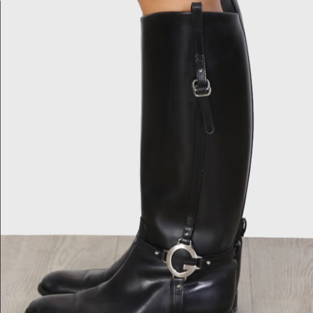 Gucci g riding leather boots